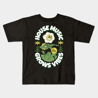 HOUSE MUSIC - Grows Vibes (white/Green/yellow) Kids T-Shirt